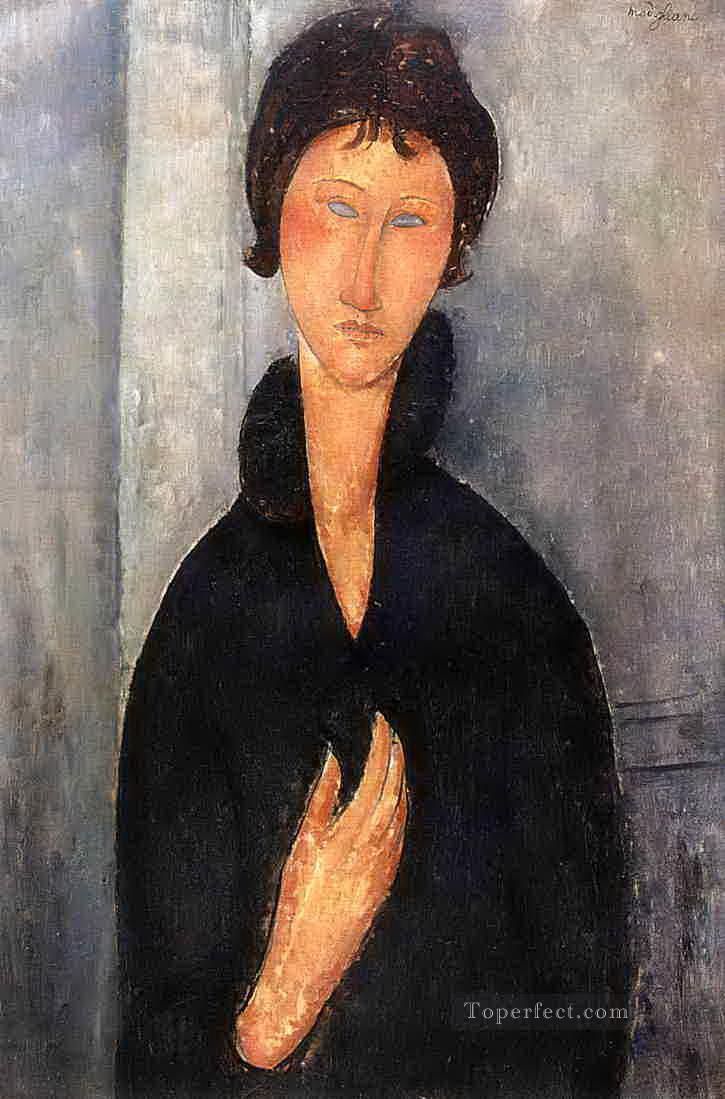 woman with blue eyes 1918 Amedeo Modigliani Oil Paintings